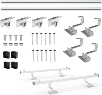 Produktbild von NuaSol Photovoltaik Solar- & PV-Montagesysteme  Solarpanel Halterung 1er Montage Set Ziegeldach Befestigung✓Aluprofil ✓Endkappen ✓35 mm Endklammern ✓ bis 115 cm