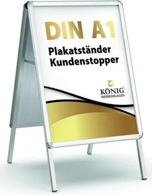 Produktbild von Famanu Kundenstopper A-Bord - Wetterfest, doppelseitig, A1, Silber