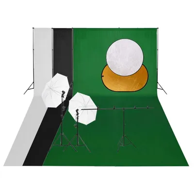Immagine prodotto di vidaXL Set da studio fotografico con luci, sfondo e riflettore