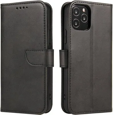 Produktbild von cofi1453® Premium Magnet Case Buch Tasche Schutzhülle aufklappbare Hülle Standfunktion Zubehör kompatibel mit Huawei P40 Lite E in Schwarz
