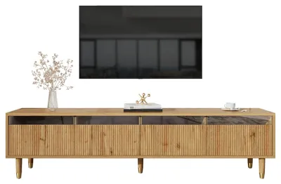 Immagine prodotto di Mobile TV a basso profilo - 178 cm - Design moderno - Realizzato in legno e MDF - 4 cassetti - Ampio spazio di stoccaggio