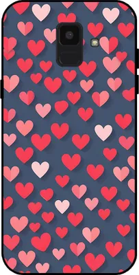 Produktbild von Smartphonica Telefon Fall fit für Samsung Galaxy A6 2018 mit rosa und roten Herzen Impressum - TPU Backcover Fall mit rosa und roten Herz-Design