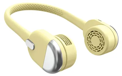 Produktbild von Zimilo Akku Nackenventilator, 1800mAh, 360° drehbar, doppelte Turbine, 3 Windstufen, kein Haarverfangen, für Sport, Reise, Gelb