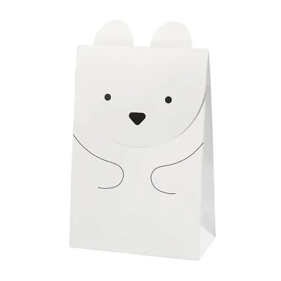 Produktbild von Creativ Company Papiertüten, Eisbär, H: 18 cm, Größe 6x12 cm, 80 g, weiß, 6 Stück 1 Karton