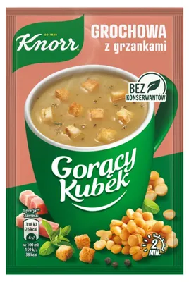 Produktbild von Knorr Gorący Kubek Erbsensuppe mit Croutons 5 x 21 g