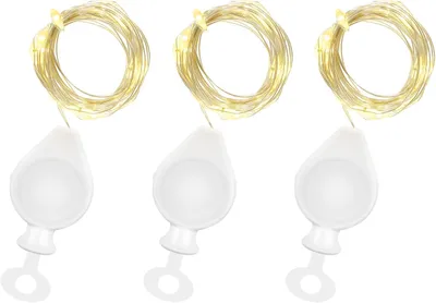 Produktbild von 20 Mini-LED-Lichterketten – Set mit 3 Stück – 2 Meter Silberdraht – Mini-Lichterkette