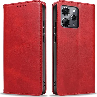 Produktbild von Handyhülle für Xiaomi Redmi 12C Kunstleder Flip Cover Hülle Handytasche Case Kartenfach Farbe: Rot