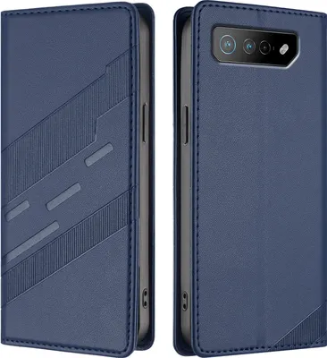Obrázek produktu pro Pouzdro pro Asus ROG Phone 7,Polyuretankožené peněženkové pouzdro s přihrádkou na karty a funkcí stojánku Blau