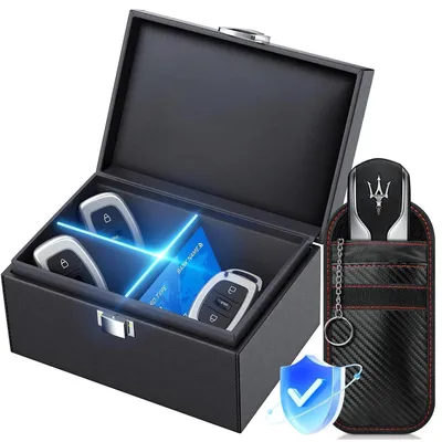 Obrázok produktu pre Kryt na kľúče od auta, systém Keyless Go, s deliacou priehradkou, ochrana proti RFID, kompaktný