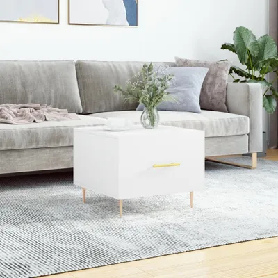 Produktbild von "Rabatt" Couchtisch modern - Wohnzimmertisch - Einfache Montage - Weiß 50x50x40 cm Holzwerkstoff - Kaffeetisch CC22479