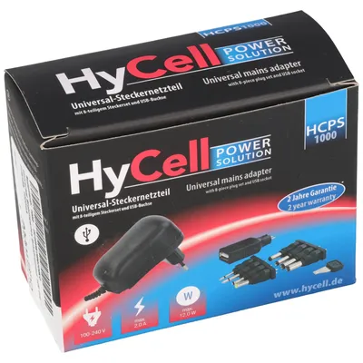 Produktbild von AccuCell Weitbereichs-Netzadapter 12 Volt, 100-240 Volt 800-1000mA
