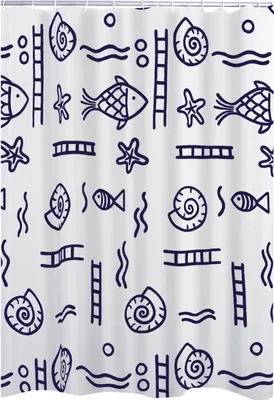 Produktbild von Ridder Duschvorhang Textil Neptun 180x200 cm blau 46313