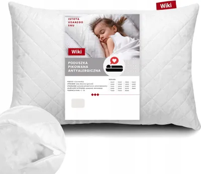 Obrázok produktu pre Vankúš na spanie40x60 Alergénny prešívaný prešívaný biely so zipsom