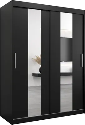 Produktbild von Kleiderschrank, Schiebetürenschrank Schlafzimmer, Schrank mit Spiegel POLE 150 cm