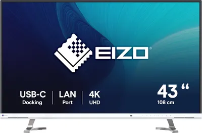 Obrázek produktu pro EIZO FlexScan EV4340X-WT, 108 cm (42.5"), 3840 x 2160 px, 4K Ultra HD, LCD, 5 ms, Bílá