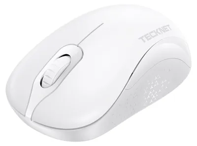 Produktbild von TECKNET Leise Kabellose Maus, 1600 DPI 2,4 GHz mit USB-Nano-Empfänger – Weiß