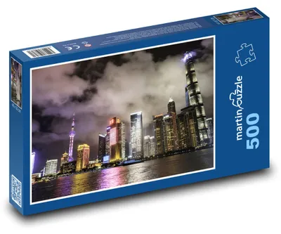 Obrázok produktu pre Puzzle 500 Šanghaj - nočné mrakodrapy - martinpuzzle