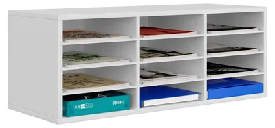 Obrázok produktu pre Omgoods – Drevený organizér na písací stôl s 12 priehradkami na dokumenty