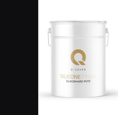 Immagine prodotto di Intonaco in resina siliconica | Nero intenso RAL 9005 | Intonaco di attrito | 15 kg 3 mm | Intonaco siliconico | Intonaco di facciata | Intonaco raschiante Intonaco di finitura Intonaco strutturato Intonaco finito Pareti