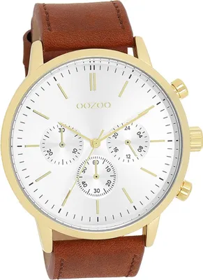 Produktbild von Oozoo Leder Herren Uhr Analog Quarzuhr Armband braun Timepieces D2UOC11201