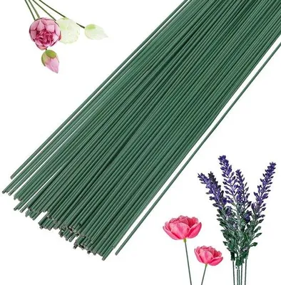 Produktbild von Blumendraht - 50 Stš¹ck Blumendraht Stiele - Fš¹r Blumenarrangements DIY Blumenstr?u?e und Basteln - 30 cm - Grš¹n