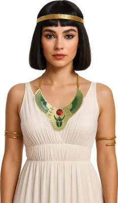 Immagine prodotto di Collana di gioielli egiziani Faraone Cleopatra Accessorio floreale di Carnevale, Colore: Multicolore