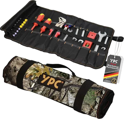 Imagen del producto de Bolsa de herramientas XL, 56 x 34 cm, con 20 compartimentos con cremallera, 15 bucles, ideal para profesionales
