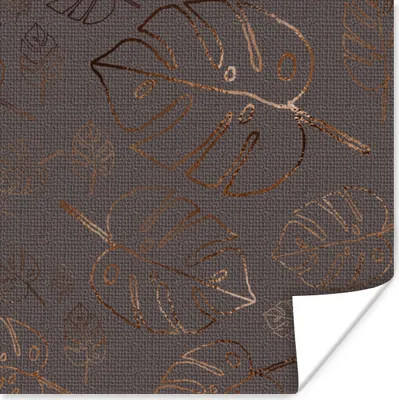Produktbild von MuchoWow® Poster Muster - Luxus - Bronze 50x50 cm - Wohnzimmerdekoration