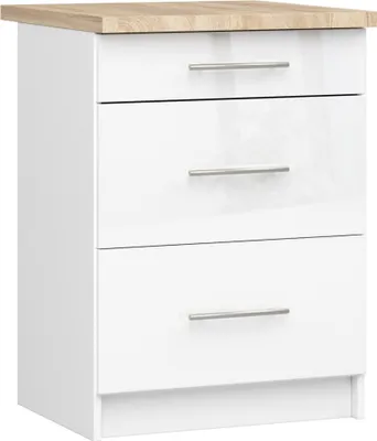Zdjęcie produktu dla AKORD Furniture Factory KS0POLIBIABIAPOL3S007, Biały, 16 mm, 3 szuf., 460 mm, 600 mm, 850 mm
