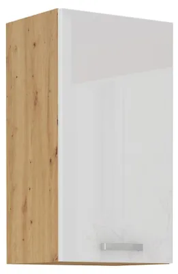 Produktbild von Hängeschrank 45 cm Eiche Artisan + Weiß Hochglanz Küchenzeile Küchenblock Küche