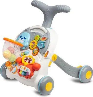 Obrázok produktu pre Detské interaktívne chodítko, stolík 2v1 s príslušenstvom, TOYZ, sivá