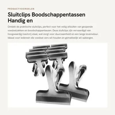 Image de Pince en acier inoxydable pour aliments, empêchant la contamination - Clips hermétiques pour sacs de courses - Lot de 10 pièces