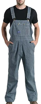 Productafbeelding van Stonewashed Denim Bib Overalls voor Mannen - Robuuste en Comfortabele Werkoveralls