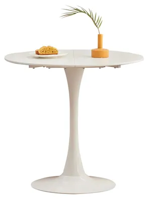 Runder Esstisch 80 cm, MDF, weiß, für 2-4 Personen