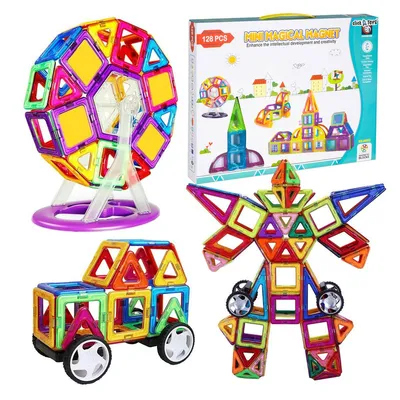 Zdjęcie produktu dla Klocki Magnetyczne Panele Neodymowe 128 El Zestaw