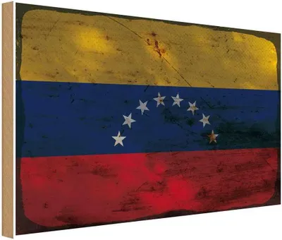 Produktbild von vianmo Holzschild 30x40 cm Venezuela Flagge Fahne Wappen