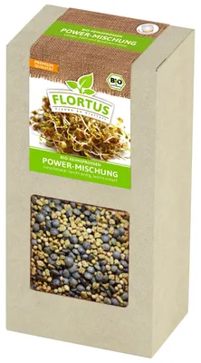 Produktbild von Keimsprossen Power-Mischung (Linsen, Senf und Bockshornklee) |  Keimsprossen von FLORTUS, Menge:200 g