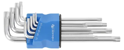 Immagine prodotto di Set di chiavi torx lunghe in acciaio S2 9 pz. HT1W830