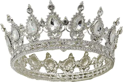 Produktbild von Kronenaufsatz für Geburtstags-Tiara, wunderschöne Kristallmetallkrone, Abschlussball-Prinzessinnenkrone für Kostüm-Stirnband, Weiß