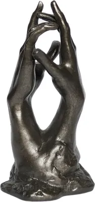 Produktbild von Auguste Rodin Hände Figur Skulptur Plastik Bronzeoptik edler Geschenkverpackung