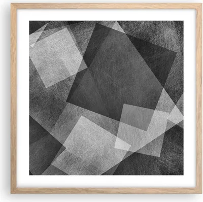 Produktbild von Gerahmtes Poster - Rahmen in heller Eiche - Abstraktion modern - 50x50 cm - Wand Bild - Wanddeko - Wandbilder - Wandposter - Bilderrahmen - Bilder - Kunstdruck - Wandbild - P2NAC50x50-3996
