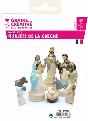 Image de 9 moules en latex Santons - Crèche de Noël
