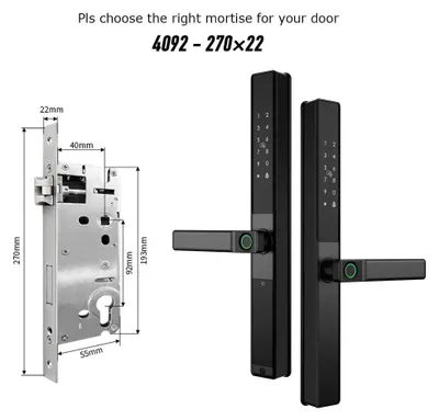 Immagine prodotto di Blocco impronte digitali - Serratura intelligente - Serratura elettronica - Serratura smart - Controllo accessi - Impermeabile IP67