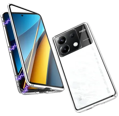 Produktbild von Für Xiaomi Redmi Note 13 Handy Tasche 360 Magnet Glas Bumper Metall Hülle Etuis Case Cover
