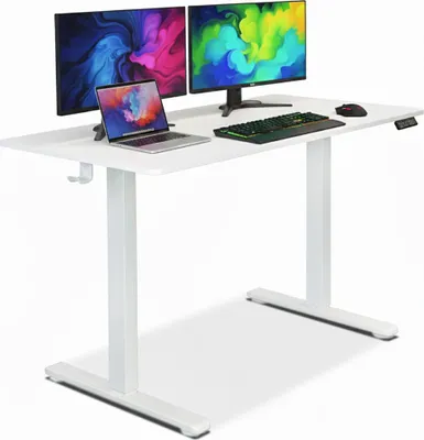 Zdjęcie produktu dla Biurko gamingowe elektryczne regulowane 120x60cm białe do pracy nauki