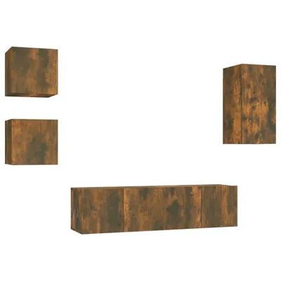 Produktbild von vidaXL 5-tlg. TV-Schrank-Set Räuchereiche Holzwerkstoff