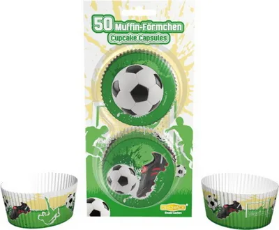 Produktbild von Fußball Muffinförmchen 50 Stück, 1 Set