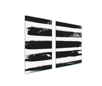 Immagine prodotto di Piastre copri fornelli 2 pezzi 100x52 Copri piano cottura in Vetroceramica tagliere in vetro nero bianco