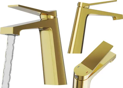 Produktbild von Granitan | SELVA - Waschtischarmatur - Gold - Messing - Keramikkopf - Waschbeckenarmatur, goldene Armatur