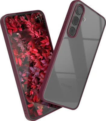 Immagine prodotto di EAZY CASE Clear Hybrid Bumper Case per Samsung Galaxy S24 Plus, custodia per cellulare antiurto con protezione della fotocamera, sottile custodia per cellulare in rosso